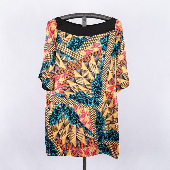 Gianni Versace Collection Women's Colorful Silk Shift Dress *See Measurements*